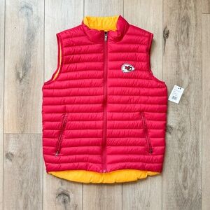 NFL MENS KANSAS CITY CHIEFS QUILTED PUFFER VEST SIZE LARGE NEW WITH TAGS